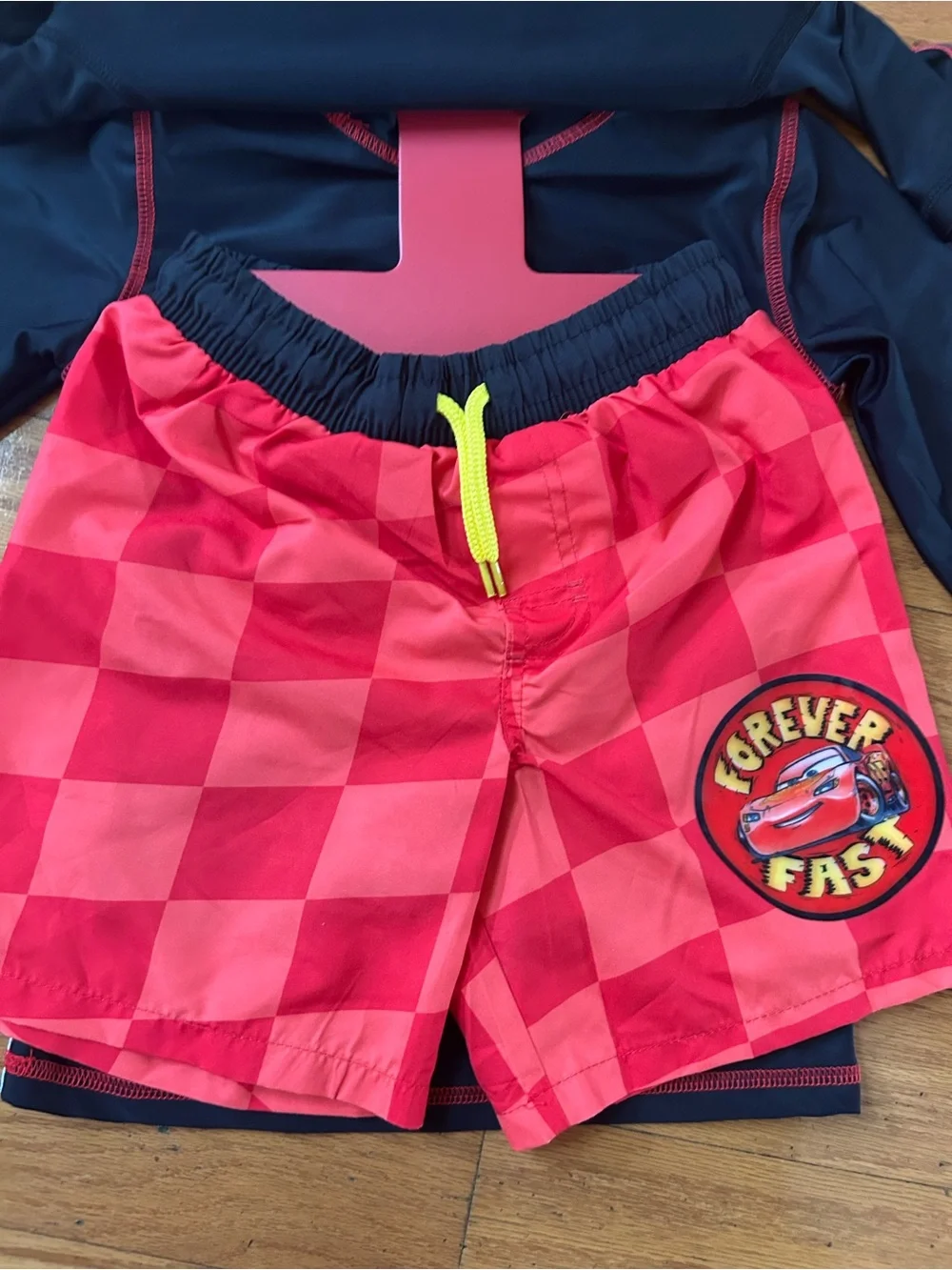 NWT Disney Pixar Lightning car UPF 50+ boys 3pcs swimwear set size 6